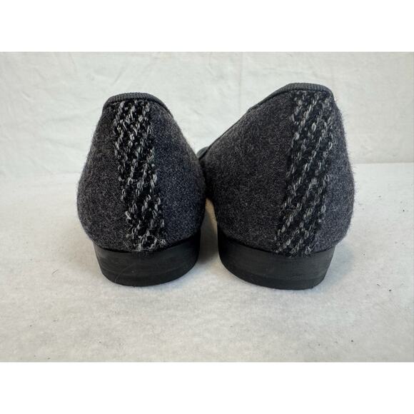 CHANEL Tweed Wool Ballet Flats Gray Size 37.5 Made in Italy - Picture 6 of 11
